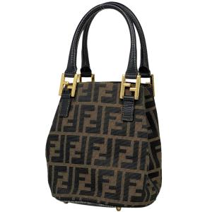 フェンディ FENDI ズッカ柄 ハンドバッグ バケツ型 ハンドバッグ キャンバス ブラウン レディース 中古｜kaipre