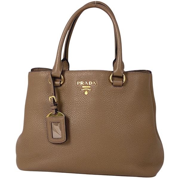 プラダ PRADA ロゴ ハンドバッグ ハンドバッグ レザー ブラウン レディース 中古 在庫一掃