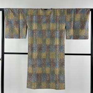 道行 身丈105.5cm 裄丈64.5cm M 和装コート 被布衿 幾何学模様 鹿子柄  