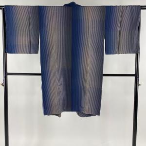 道中着 身丈131.5cm 裄丈65cm M 紬地 和装コート 草花 花唐草 紫 正絹  