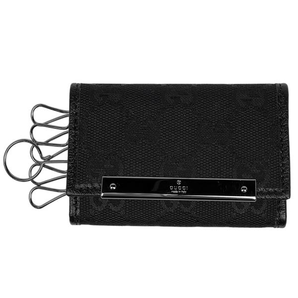グッチ GUCCI GG柄 6連 キーケース ロゴ キーリング 鍵 キーケース GGキャンバス ブラ...