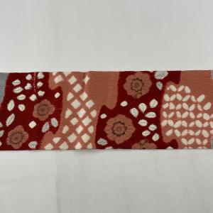 名古屋帯 秀品 草花 霞 灰色 正絹 中古 在庫一掃の詳細画像2