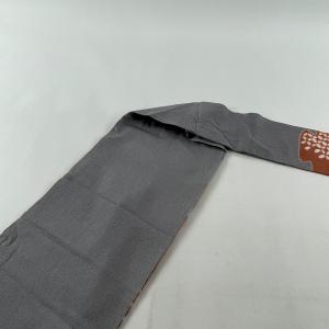 名古屋帯 秀品 草花 霞 灰色 正絹 中古 在庫一掃の詳細画像3