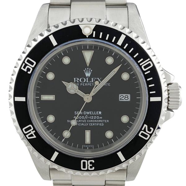 OH済 保証書 ロレックス ROLEX シードゥエラー 16600 腕時計 SS 自動巻き ブラック...