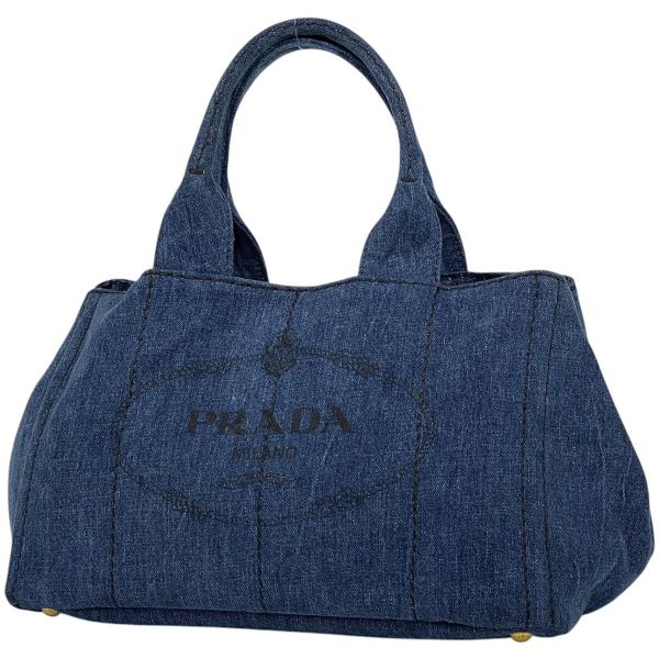 プラダ PRADA カナパトート ハンドバッグ トートバッグ デニム ブルー B1877B レディー...