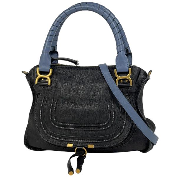 クロエ Chloe マーシー ハンドバッグ 2WAY ショルダーバッグ ハンドバッグ レザー ネイビ...