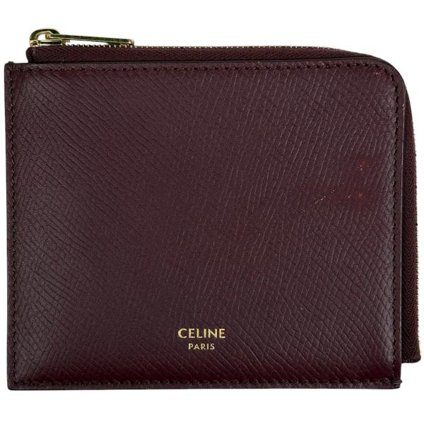 セリーヌ CELINE ロゴ コインケース カード入れ コインケース レザー ボルドー レディース ...