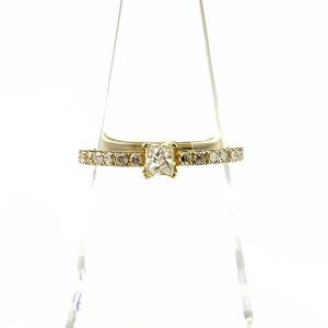 ダイヤ0.4ct フラワー 三輪デザイン リング11号強 K18WG ホワイト