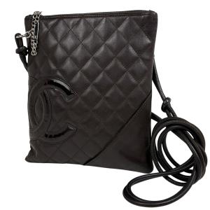 シャネル CHANEL カンボンライン ショルダーバッグ ココマーク ショルダーバッグ レザー ブラウン レディース 中古