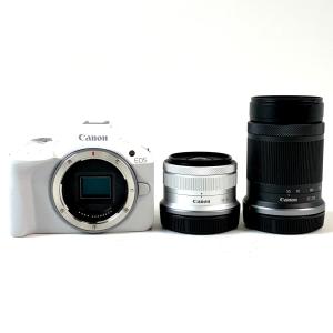 キヤノン Canon EOS R50 ダブルズームキット ホワイト デジタル ミラーレス 一眼カメラ 中古