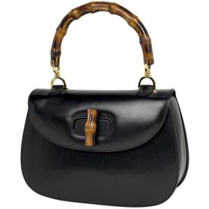 グッチ GUCCI バンブー ハンドバッグ オールドグッチ 000460633 ハンドバッグ レザー ブラック レディース 中古