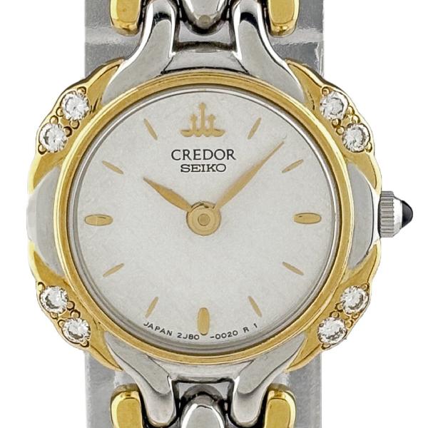 セイコー SEIKO クレドール 8Pダイヤ 2J80-0020 腕時計 YG SS ダイヤモンド ...