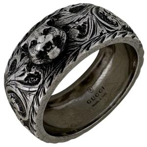 グッチ GUCCI タイガーヘッド リング 指輪 リング 19号 シルバー925 シルバー レディース 中古