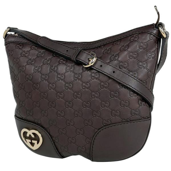 グッチ GUCCI GG柄 ラブリー ショルダーバッグ シマレザー ブラウン 257072 レディー...