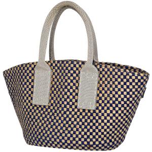 エルメス HERMES パニエバスPM リネン ブルー ベージュ レディース 中古 在庫一掃