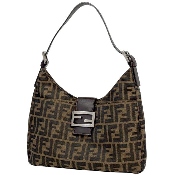 フェンディ FENDI ズッカ柄 ショルダーバッグ 肩掛け ワンショルダー キャンバス ブラウン 2...