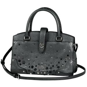 コーチ COACH マーサー サッチェル24 ハンドバッグ 2WAY スタッズ メタリック レザー グレー 59146 レディース 中古