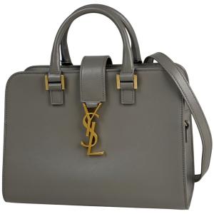 イヴ・サンローラン YVES SAINT LAURENT ベイビーカバス 2WAY ハンドバッグ レザー グレージュ 568853 レディース 中古