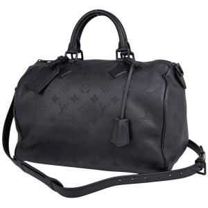 ルイ・ヴィトン Louis Vuitton スピーディ P9 バンドリエール40 2WAY モノグラム ボストンバッグ レザー ウルトラブラック M13916 メンズ 中古