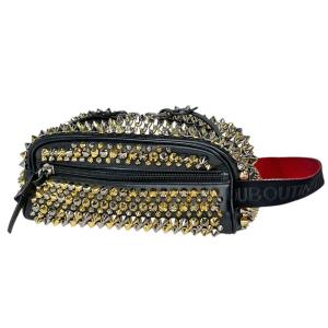 クリスチャンルブタン Christian Louboutin ブラスター セカンドバッグ スタッズ ポーチ レザー ブラック レッド レディース 中古