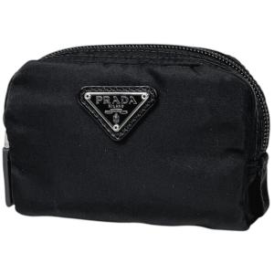 プラダ PRADA 化粧ポーチ ロゴプレート ナイロン ネロ(ブラック) 1N0339 レディース 中古