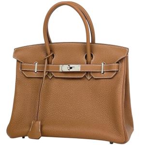 エルメス HERMES バーキン30 ハンドバッグ トゴ ゴールド K レディース 中古
