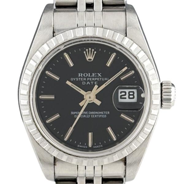 ロレックス ROLEX オイスターパーペチュアル デイト 79240 腕時計 SS 自動巻き ブラッ...