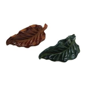 南部鉄文鎮 筆置 木の葉 茶