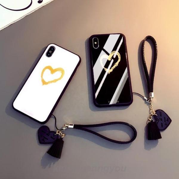 可愛いハートのストラップ付 iPhone15ケース iPhone13ケース iPhone14ケース ...