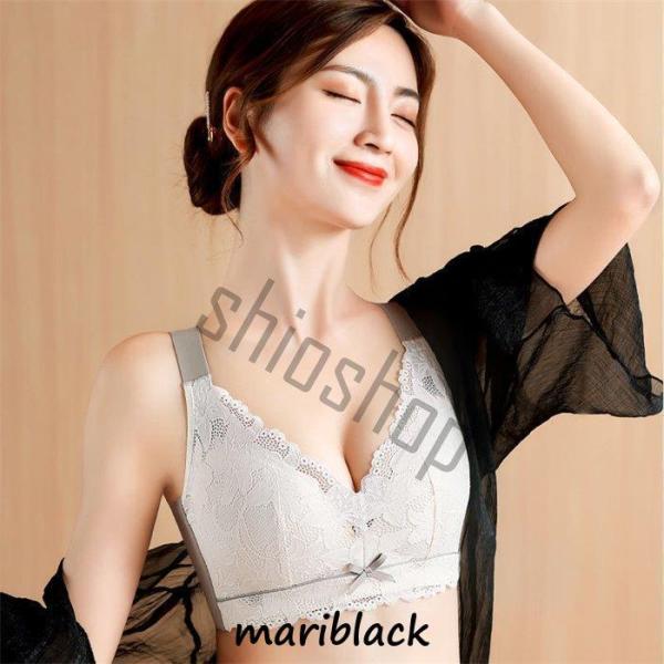 ブラジャー ノンワイヤー 花柄 小さくを見せるブラ 着痩せ 大きいサイズ フルカップ 20代30代4...