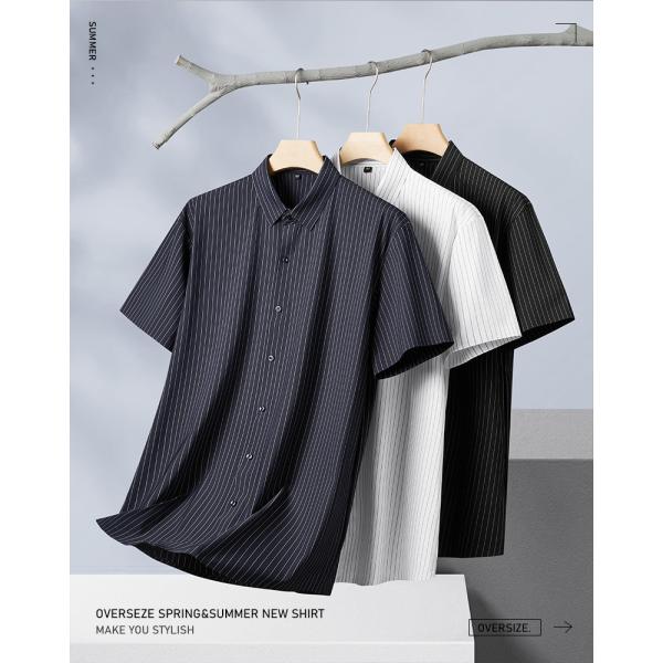 半袖シャツ メンズ ボタンダウン カジュアル 開襟シャツ シンプル ストライプ ファッション 通勤 ...