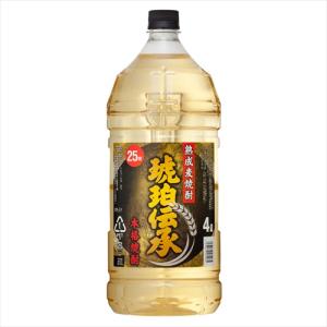 福徳長酒類 麦焼酎 琥珀伝承 25度 4000mlペットボトル 1ケース（4本） 焼酎 麦焼酎の商品画像