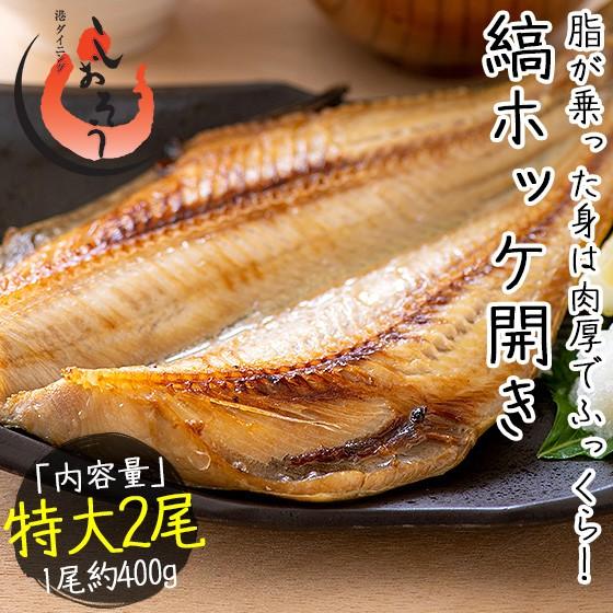 縞ホッケ 干物 一夜干し 約400×2尾 特大サイズ 無頭 縞ほっけ 約30cm前後 干物セット 詰...
