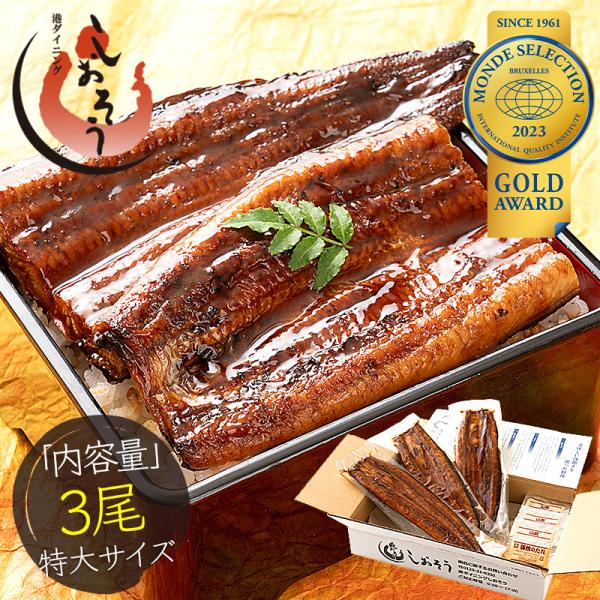 うなぎ 蒲焼き 国産 無頭 特大サイズ 約200g×3尾 うなぎ蒲焼 贈り物 グルメ 父の日 ウナギ...