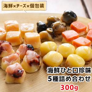 ひと口 海鮮 珍味 5種 詰め合わせ 300g お徳用 お得 おやつ 酒の肴 おつまみセット チーズ 個包装 一口サイズ お取り寄せグルメ メール便｜海鮮小樽Webショップ