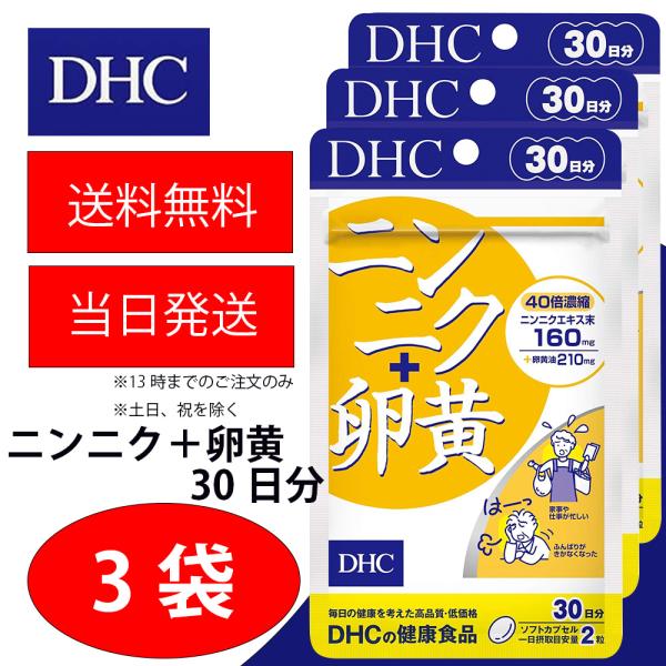 DHC ニンニク＋卵黄 3個 30日分 健康食品 美容 サプリ 送料無料
