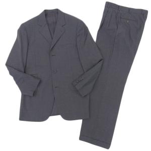 HERMES エルメス 3ボタン セットアップ スーツ タックパンツ メンズ ウール グレー 48 ヴィンテージ｜kaisse-shop