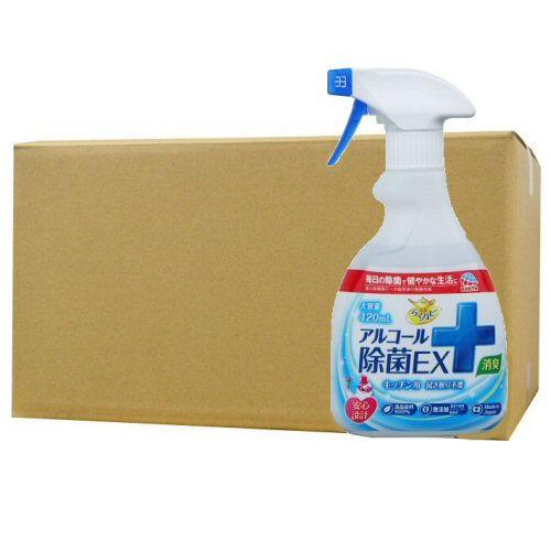 らくハピ アルコール除菌EX 420ml×12本 アース製薬 除菌 消臭