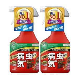 ベニカX ファインスプレー 420ml×2本  アオバハゴロモ アブラムシ類 コナジラミ類 ハダニ類駆除 うどんこ病 黒星病 灰色かび病対策 農薬｜kaiteki-club