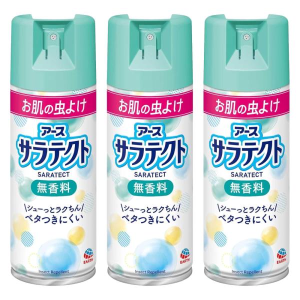 蚊 マダニ忌避 サラテクト 無香料 大型 400ml×3本 （防除用医薬部外品） 虫よけスプレー ア...