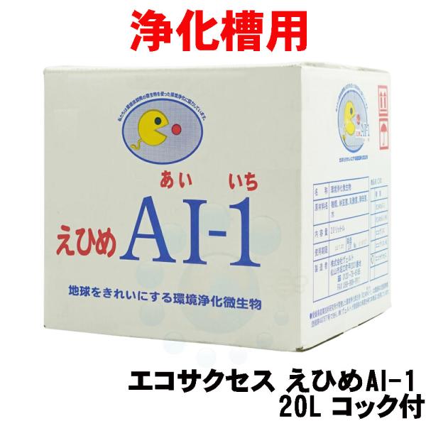 浄化槽用環境浄化微生物 エコサクセス 20L えひめAI-1 コック付 単独浄化槽 合併浄化槽 消臭...