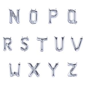 レターバルーン シルバー O P Q R U V W X Y Z 風船 ふうせん バルーン バースデー ウェディング アルファベット 英字 文字 おしゃれ かわいい 16 プレミアム｜kaiteki-homes