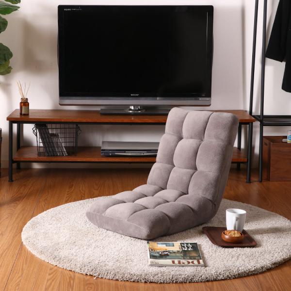 座椅子 フロアチェア 42段ギア リクライニング ふわもこ ふわふわ もこもこ チェア 1人掛け ソ...