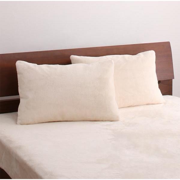 上質マイクロファイバー 枕カバー(ピローケース)の単品１枚 43x63cm 色-バニラホワイト /洗...