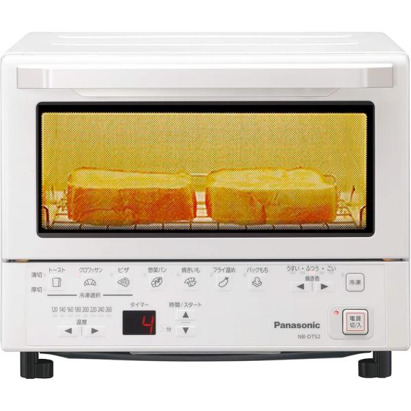 パナソニック コンパクトオーブン トースト焼き加減自動調整 8段階温度調節 ホワイト NB-DT52...