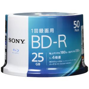 ソニー ブルーレイディスク BD-R 25GB (1枚あたり地デジ約3時間) 1回録画用 50枚入り 4倍速ダビング対応 ケース無し 50BNR1VJPP4