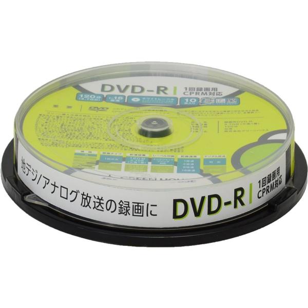 グリーンハウス DVD-R CPRM 録画用 1-16倍速 10枚スピンドル GH-DVDRCB10