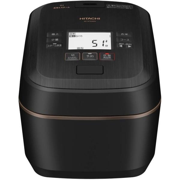 日立 IH炊飯器 RZ-W100EM K 5.5合・圧力×スチームで極上ごはん 糖質カット＆多彩な炊...