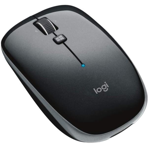 ロジクール ワイヤレスマウス グレー 薄型 M557GR Bluetooth 6ボタン 国内正規品 ...