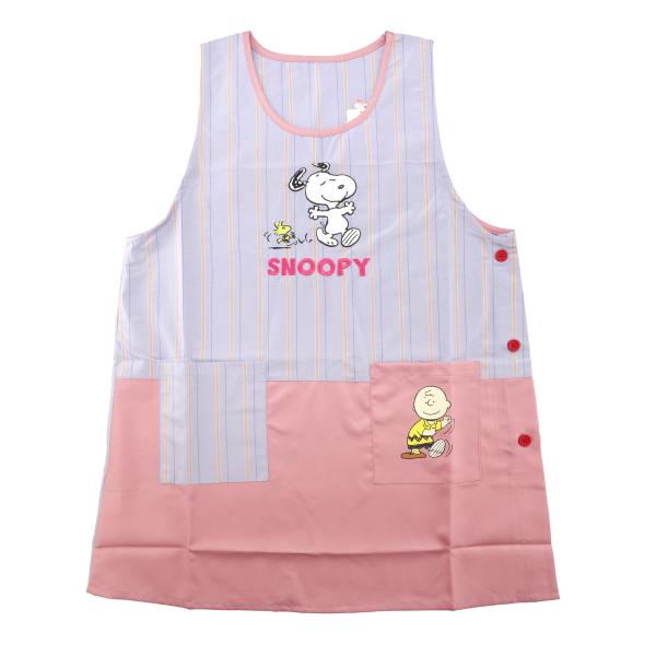 スヌーピー 大きいサイズ LL-3L エプロン サイドボタン 保育士 キャラクター ピーナッツ 30...